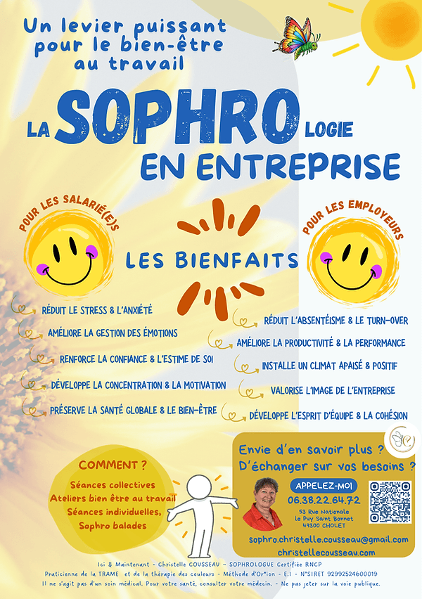 Flyer Sophro Entreprise — interventions bien-être au travail